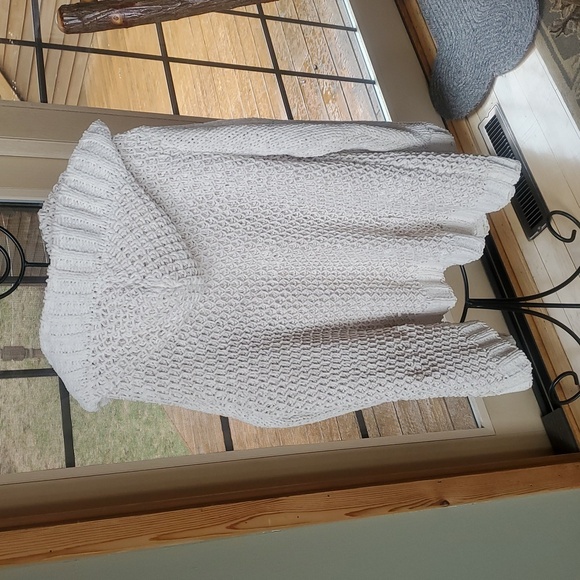 Simply Noelle Winter White Knit Hooded Wrap Around Sz XL Sweater Cardigan - Picture 8 of 11